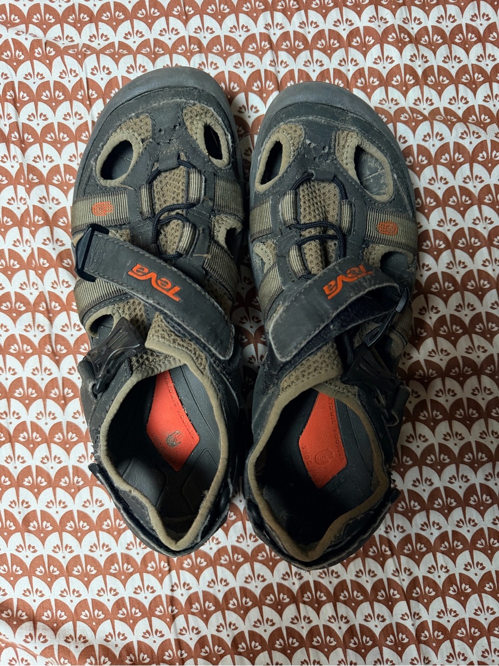 Teva Kids Sandals in Olive and Orange